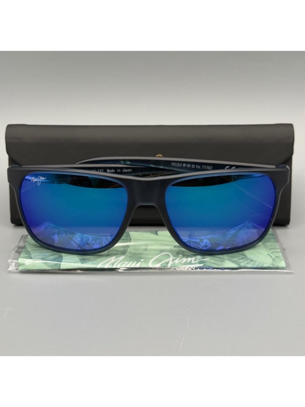 Maui Jim Black Frame Blue Mirrored Lens Sunglasses
